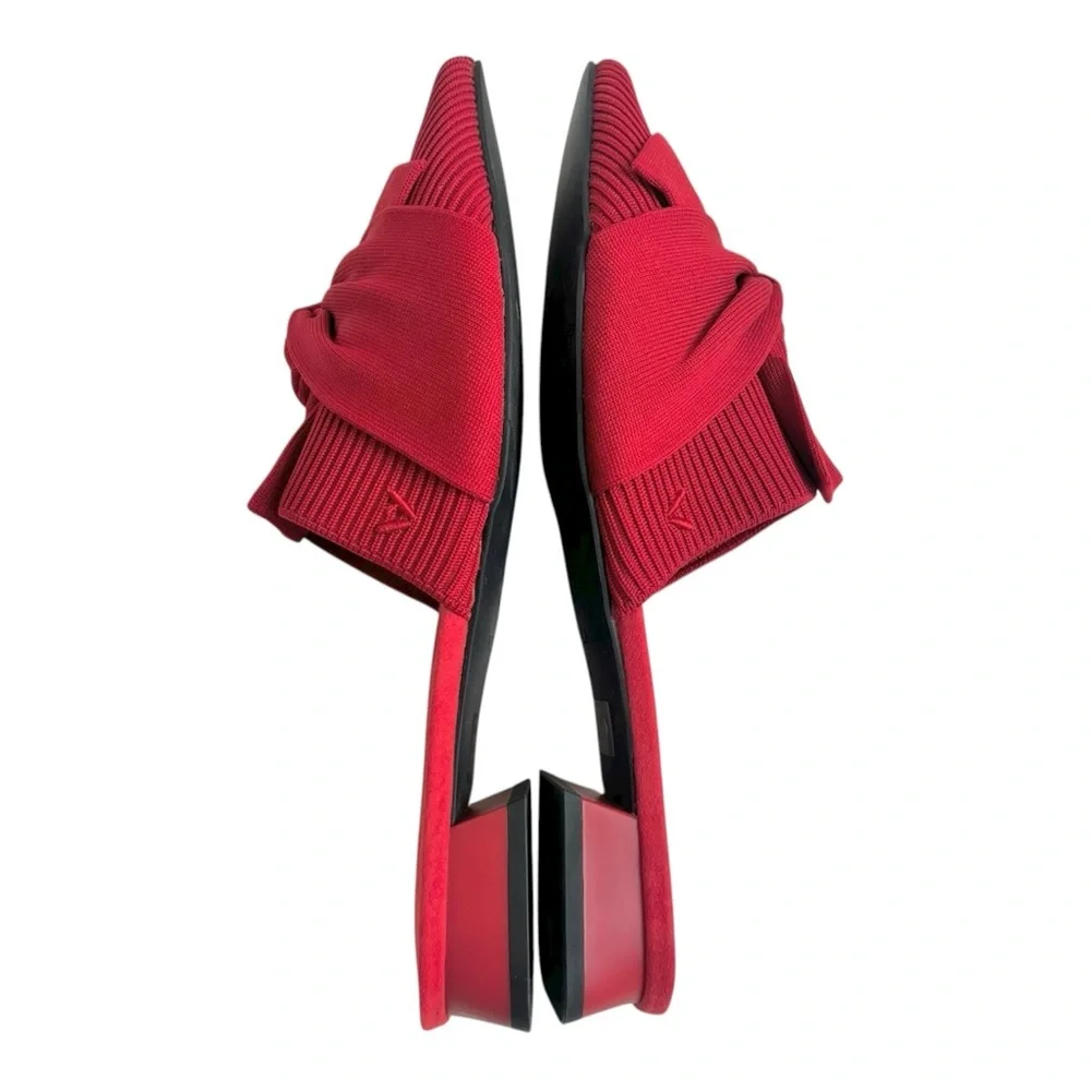 VIVAIA Ruby Red Pointed-Toe Knot Slides (Yaffa) - Picture 4 of 9